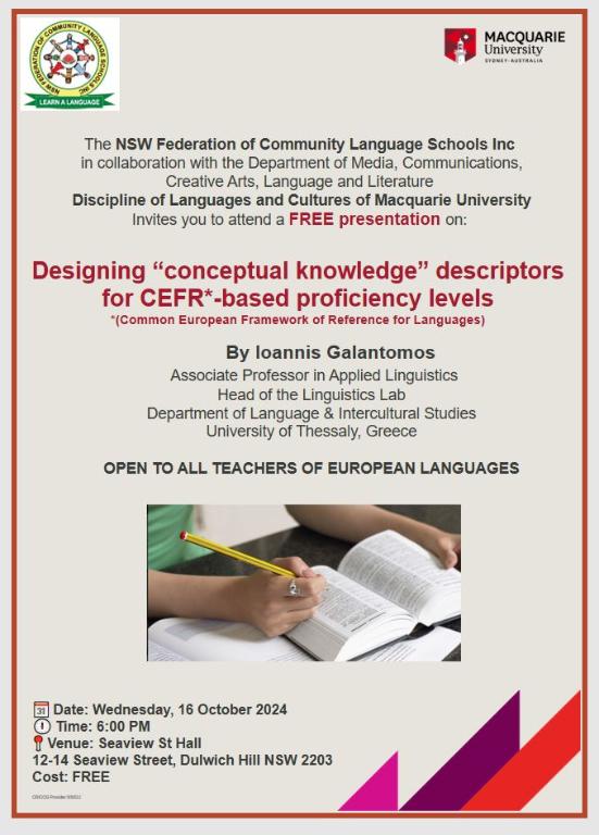 Language Teachers Workshop: Designing “Conceptual Knowledge” Descriptors for CEFR-based Proficiency Levels.